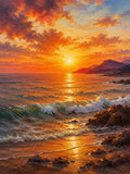 Ocean Sunset Oil Painting